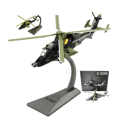 AVMLWEPA Maqueta Escala 1:72 helicóptero alemán EC-665 Fabricada aleación Metal Fundido presión, con Ruedas hélices giratorias altísimo Nivel Detalle Edición coleccionista for entusiastas Militares