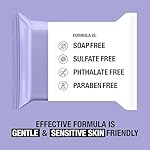 Neutrogena Night Calming Makeup Remover Face Wipes, Nighttime Cleansing Towelettes Remove Sweat, Dirt & Makeup & Calms Skin, Hypoallergenic, 100% Plant Based Cloth, 50 Count (2 Packs of 25) - Image 4