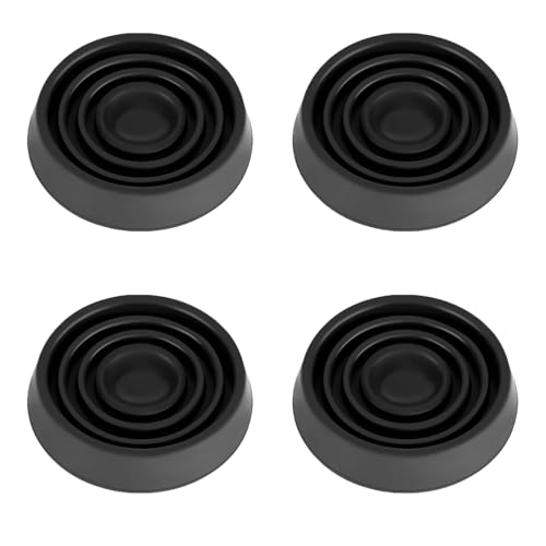 Furniture Coasters, 1.5X1.5 Rubber Caster Cups Non Slip Furniture Pads Non Skid Furnitures Grippers Anti Slide Floor Protector for Bed Couch Table Chair Stoppers - 4 Pack, Black