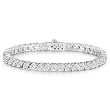 LOIPURI Moissanite Tennis Bracelets for Women Wave Marquise Cut D Color VVS1 Moissanite White Gold Plated Sterling Silver Tennis Bracelet Hypoallergenic Bezel Setting 6.5/7 In Ideal Gift for Her