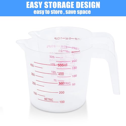 Vaso medidor plástico transparente 500 ml miniatura 4