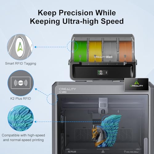 Image of Creality Hyper PLA Filament 1.75mm Gray 4KG, RFID 3D Printer Filament for High Speed 30-600mm /s, PLA Filament Support CFS, Fits for K2 Plus and Most 3D Printers 1kg(2.2lbs) /Spool