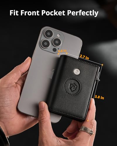 Image of YESIIW Credit Card Holder Wallet for Men RFID Blocking Slim Minimalist Metal Wallet with Money Pocket Contactless Card Protector