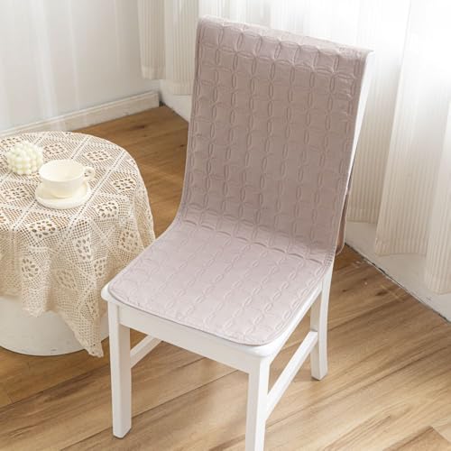 Image of HOMETHREADS Non-Slip Chair Cover-Universal Fit for Kitchen & Dining Chairs-Cushioned Comfort - Stylish Machine Washable Seat Cover-140x40(Beige, Pack of 2)