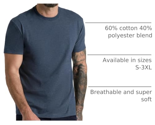Image of True Classic Mens T-Shirts - Short Sleeve Crew Neck T Shirts for Man, Cotton Blend Plain Novelty Men's T-Shirts