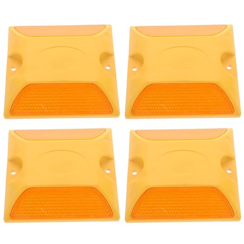 Yardwe Double-Sided Reflective Road Markers 3.93 Inch Durable Pavement Reflectors for Driveways Bike Paths Parking Lots Enhance Traffic Safety
