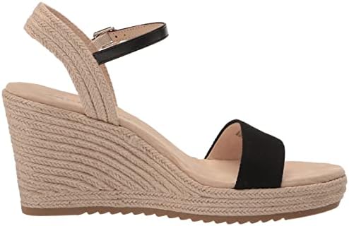 Anne Klein Women’s Wylie Espadrille Wedge Sandal, Black Fabric, 9.5 | Image 5