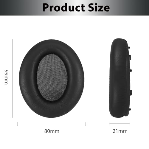 Image of WH-1000XM3 Replacement Ear Pads, Softer Protein Leather Ear Pads Cushions for Sony WH-1000XM3(WH1000XM3) Noise Canceling Headphones with High-Density Mmory Foam, Added Thickness (Black)