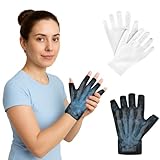 JDVBDNK Compression Ice Gloves for Hands, Finger & Arthritis Pain Relief, Hot & Cold Therapy Hand Ice Pack, Reusable Cooling Gloves for Hands Includes 2pcs Extra Cotton Wraps