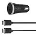Produktbild Belkin USB-C Kfz-Ladegerät (3A, 15 Watt, inkl. 1,2m USB-C Kabel, geeignet für Samsung Galaxy S8/S8+, Nexus 5X, Nexus 6P, OnePlus 2, OnePlus 3, Lumia 950, LG G5) schwarz