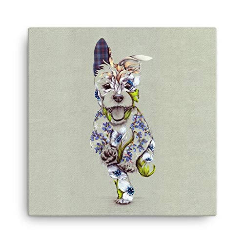 WraptiousKat Baxter Floral Rustic Cairn Terrier Dog Puppy Mini Canvas