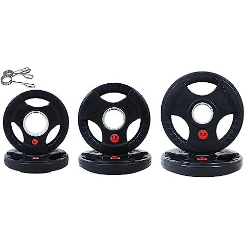 Olympic Cast Iron Plate for Strength Training and Weightlifting, Pairs, Sets or Set with Barbell, Multiple Sizes