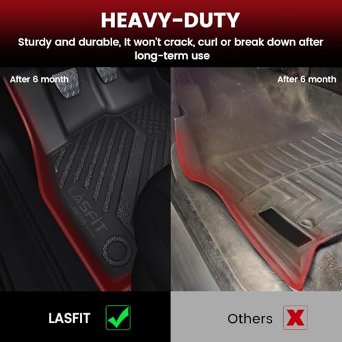 Image of LASFIT Floor Mats & Cargo Mats for Volkswagen Jetta & Jetta GLI 2025 2024 2023 2022 2021 2020 2019, All Weather TPE Custom Fit Floor Liners for VW Jetta 1st & 2nd Row Car Mats & Trunk Mats, Black