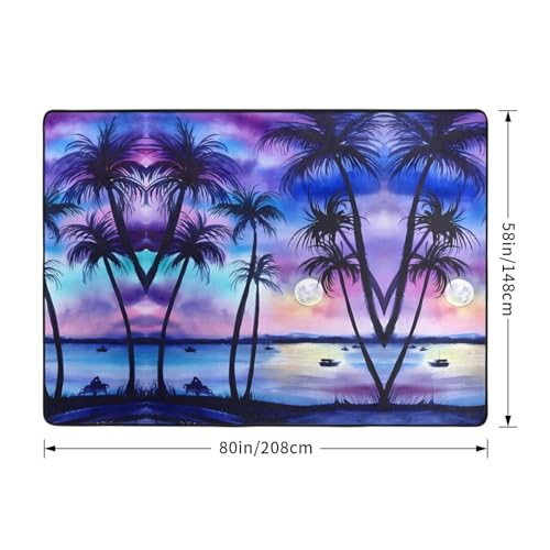 Tapis imprimé palmiers pour table basse et balcon abrité