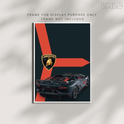 Image of Live Mad Live Crazy Lamborghini Aventador Portrait Single Wall Paper Poster, A3 Size, 16.5L X 11.7W Inches Unframed Art Prints - Home, Bedroom, Living Room & Decor - Aesthetic, Matt Finish, Frame Not Included