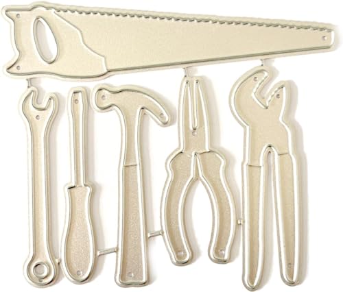 Repair Tools Die Cut for Card Making, Wrench Hammer Tool Metal Cutting Dies Congratulations Die Cuts Embossing Stencils Template for DIY Scrap-Booking Decor Wedding Birthday Blessing Card
