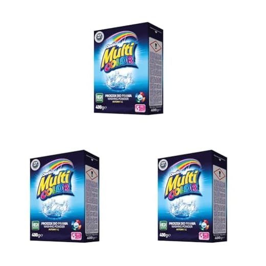 MULTICOLORE - lessive en poudre (5 Lavages) Boite de 400 g de lessive (Lot de 3)