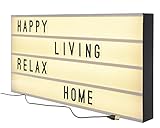 LED Leuchte Box 130 Buchstaben 50cm Lightbox Lichtbox Leuchtschild 4 Reihen Leuchttafel Letterbox Deko Leuchtbox Lampe inklusive USB Kalbel