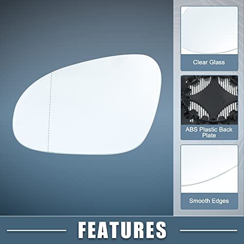 A Absopro Side Mirror Glass With Heated Backing Plate Left Driver Side Exterior Mirror Replacement Glass For Volkswagen Passat 2005 2006 2007 2008 2009 2010 #TOP2