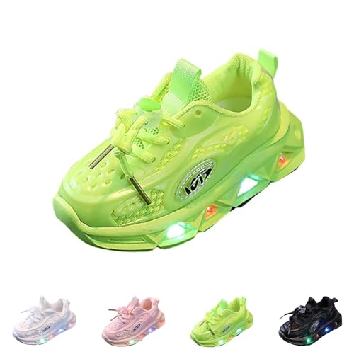 Kids Light Up Flashing Sneakers, Boys Girls Athletic Shoes with Strap, Fashionable Cute Girls Shoes Size 3 Big Kid2
