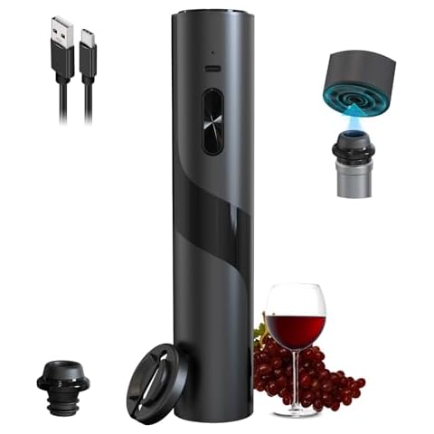 COKUNST Electric Wine Opener with Vacuum Pump, USB Rechargeable Corkscrews Wine Bottles Openers with Foil Cutter, Vacuum Stopper, Cordless Automatic Wine Opener Gift Kit for Wine Lovers Home Kitchen Cover