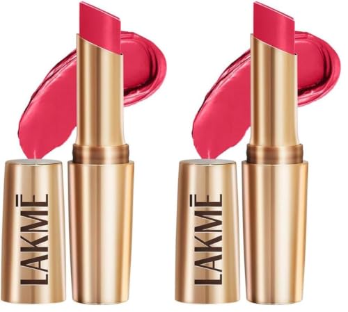Image of Lakme Powerplay Priming Matte Lipstick, Smooth Matte Finish, Lightweight Lipstick, Smudgeproof, Lasts 16hrs, Hydrates Lips, Ruby Rush, 3.6g (Pack of 2)