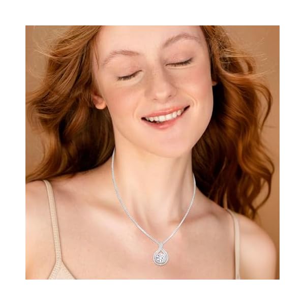 Platinum Plated Certified Moissanite Necklace for Women Gift for Her - Image 3