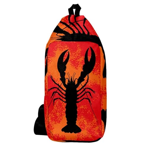Sac à dos motif homard Grungr sac à bandoulière de randonnée multicolore