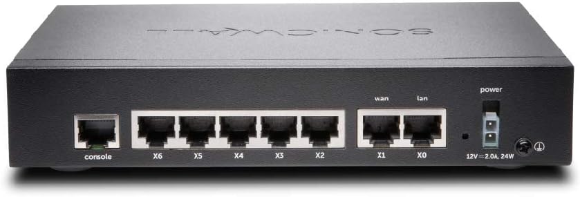 Rear view of SonicWall TZ400 Network Security Appliance with port labels