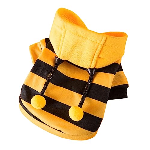 Sosoport Adorable Fleece Dog Coat Small Dog Outfits for Female Bee-Themed Costume Winter Warmth