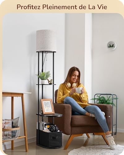 Lampe de chambre LED E27 réglable avec tiroir de rangement - 7