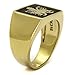 Eternal Sparkles Masonic Rings Men's Ip Gold Plated Masonic Double Head Eagle Stainless Steel Ring
