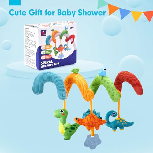 hahaland Cochecitos Juguetes Bebes 0 3 6 Meses, Espiral Carro Bebe Colgantes Juguetes Bebes 6-12 Meses, Dinosaurios de Peluche con Sonidos Interactivo Regalos para Bebe - imagen 9