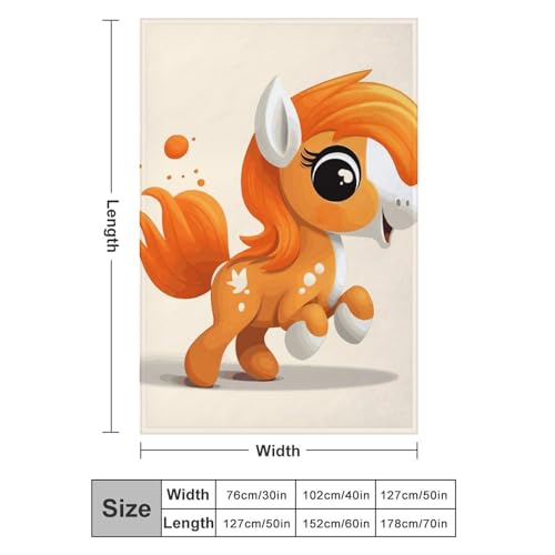 Couverture poney orange douillette pour vos soirées cocooning sur le canapé