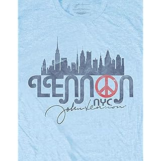 Rockoff Trade John Lennon T Shirt NYC Skyline Logo Nouveau Officiel Homme Light Bleu - Les Beatles, Paul McCartney, John Lennon, RIngo Starr, George Harrison Rockoff Trade John Lennon T Shirt NYC Skyline Logo Nouveau Officiel Homme Light Bleu – Image 3