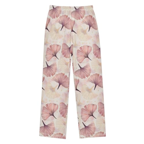 ZZKKO Gingko Leaves Watercolor Boys Pants for Kids Jogger Pants with Pockets S-XL