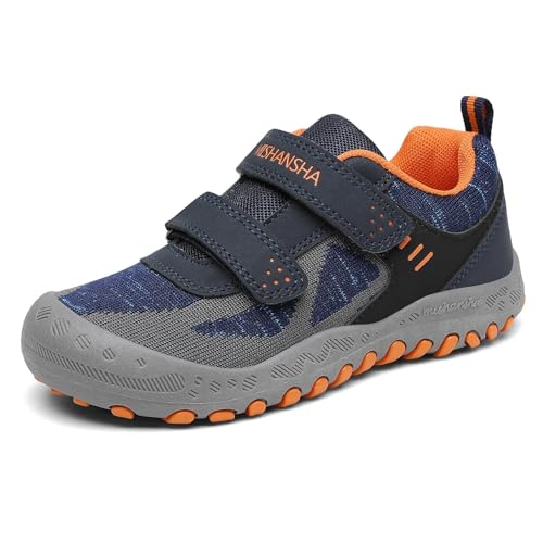 Mishansha Mädchen Wanderschuhe Atmungsaktiv rutschfest Turnschuhe Kinder Outdoor Trekkingschuhe Blau 26