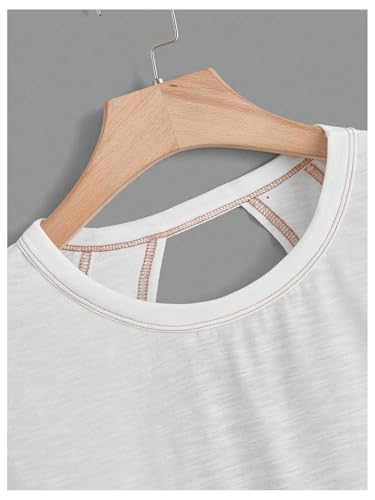 Girl's 2 Packs Open Back Backless Tops Criss Cross Short Sleeve T Shirts Crewneck Casual Tees3