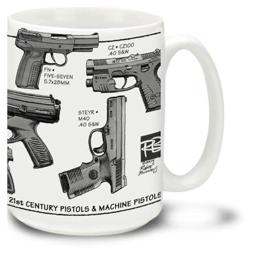 Innovative Modern Pistols 15 Ounce Coffee Mug