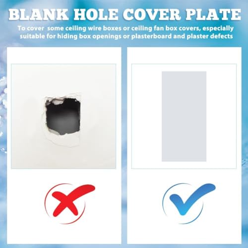 SUPERFINDINGS 10 flache Leere Kunststoffplatte 18cm Wandlochabdeckung Mit 80 doppelseitigem Klebeband Staubdichte Abdeckplatte Rechteckige Mattierte Leere Platte