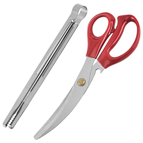 Tesoura de churrasco Hemoton, 2 peças, pinça de comida, pinças de churrasco, Coreia de aço inoxidável, utensílios de cozinha, corte de carne para churrasco, frutos do mar, carnes, legumes, frutas