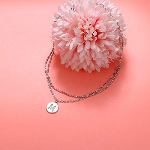 FLYOW M Initial Anklet for Women S925 Sterling Silver Adjustable Foot Ankle Bracelet Letter Alphabet Anklets Jewelry - Image 4