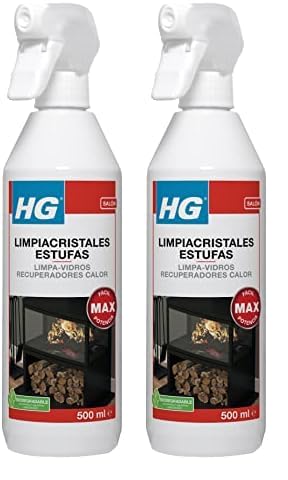 HG Aerosol Limpiador para Cristales de Estufa para Hornos y Chimeneas, Elimina Hollín, Grasa y Alquitrán – 500 ml (Paquete de 2)