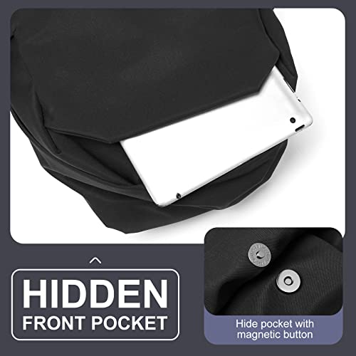 School Backpack Black Bookbag Waterproof College High School Bags For Boys Girls Lightweight Travel Rucksack Casual Daypack Laptop Backpacks For Men Women #TOP3