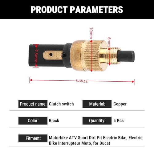 Uadme Kupplungsschalter Motorrad, 5 Stück Bremslichtschalter Motorrad Vorne, KTM Bremslichtschalter Hinten, Kupplungspedalschalter für Ducat, Motorrad-ATV, Sport-Dirtbikes und E-Bikes