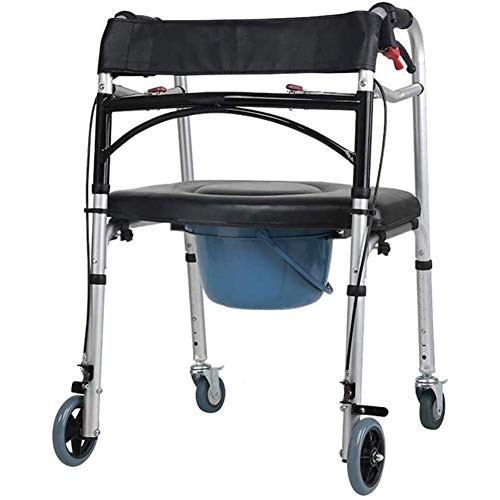 Sillas de baño con Ruedas, Andador Plegable, Silla de Ducha, Silla de baño con Ruedas, Silla de Ducha con Ruedas y Asiento Acolchado para Personas Mayores y discapacitadas.
