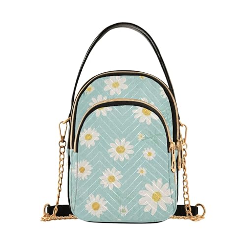 Womens Shoulder Handbags Tote Bag Quilted Purses for Women Floral Print with Chain Strap for Shopping Office,Multi12