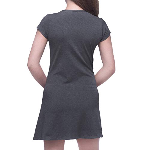 VESTIDO BASIC MANGA CURTA DOOKER Cor:Cinza;Tamanho:G