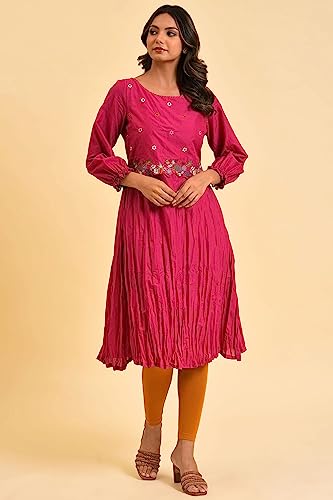 Image of W for Woman Women's Cotton Regular Fit Regular Kurta