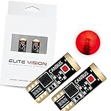 Elite Vision 194 168 T10 192 2825 W5W Titanium Series LED Non-Polarity 400LM Bright Red for Dome Map Courtesy Door License Plate Cargo Lights (Pack of 2) (Red)